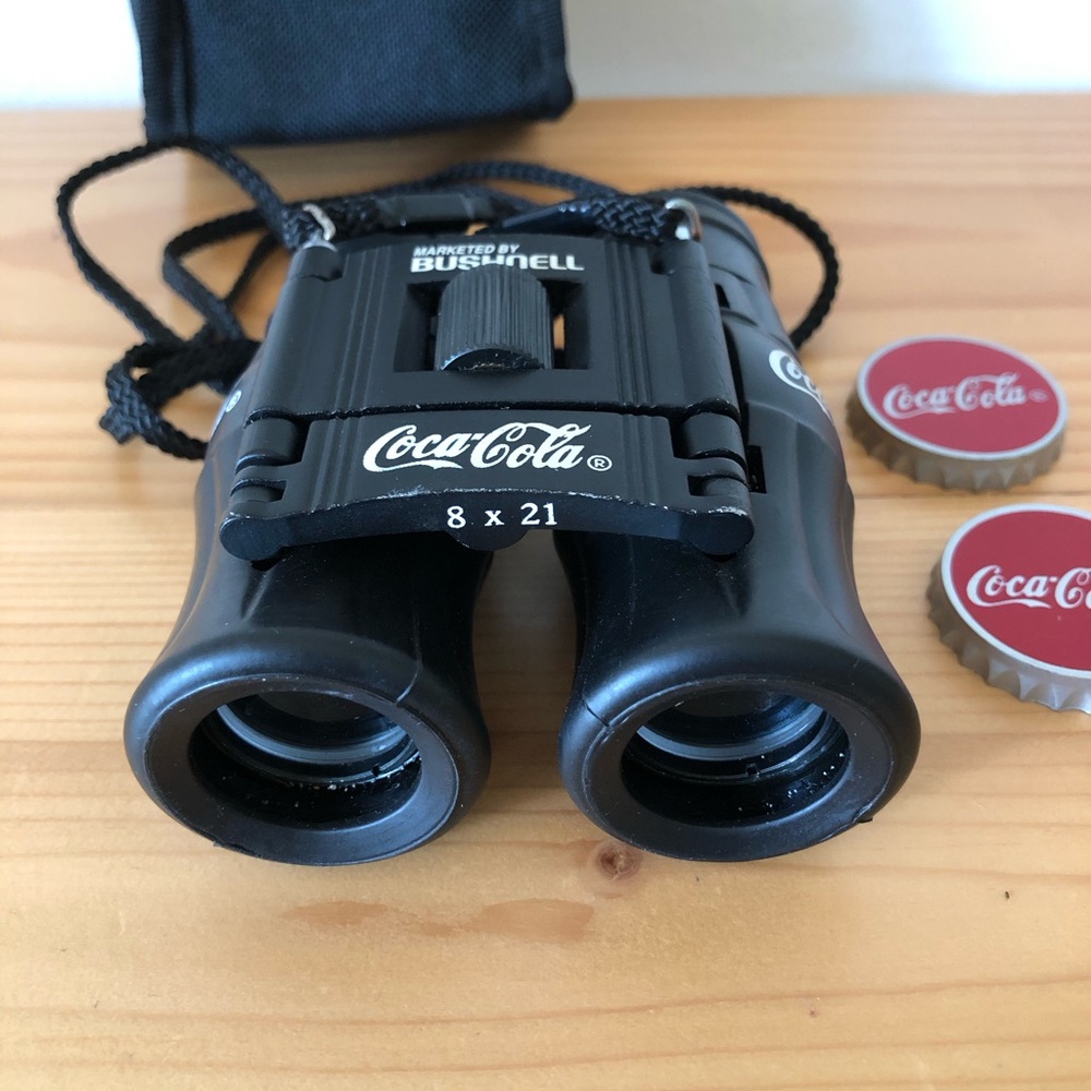 Coca Cola Black Bottle-Shaped Binoculars w/Black Holster Carrying Case - Picture 7 of 11